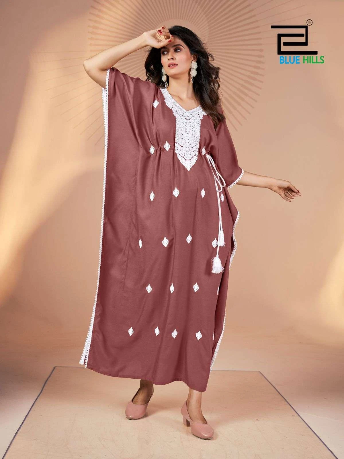 Blue Hills Honey  Rayon Wholesale Fancy Kaftan Catalog